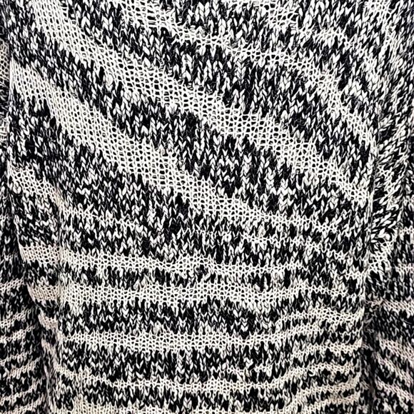 Current/Elliott Cybill Womens Crew Neck Zebra Cropped Knit Sweater B & W Size S - Picture 7 of 9